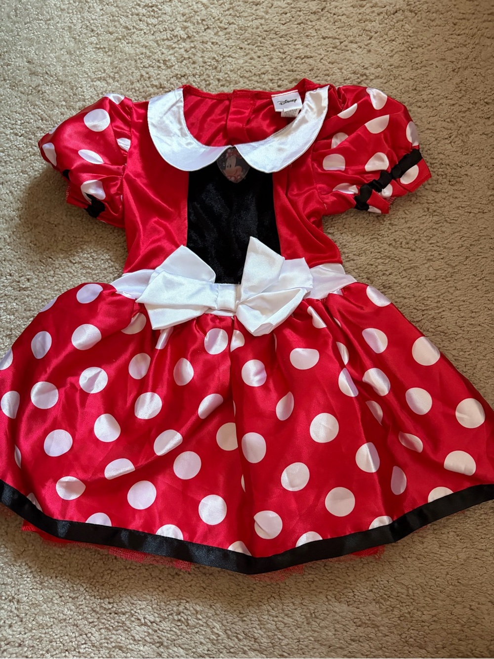 Disney Red and White Polka Dot Minnie Costume Dress with Black Accents